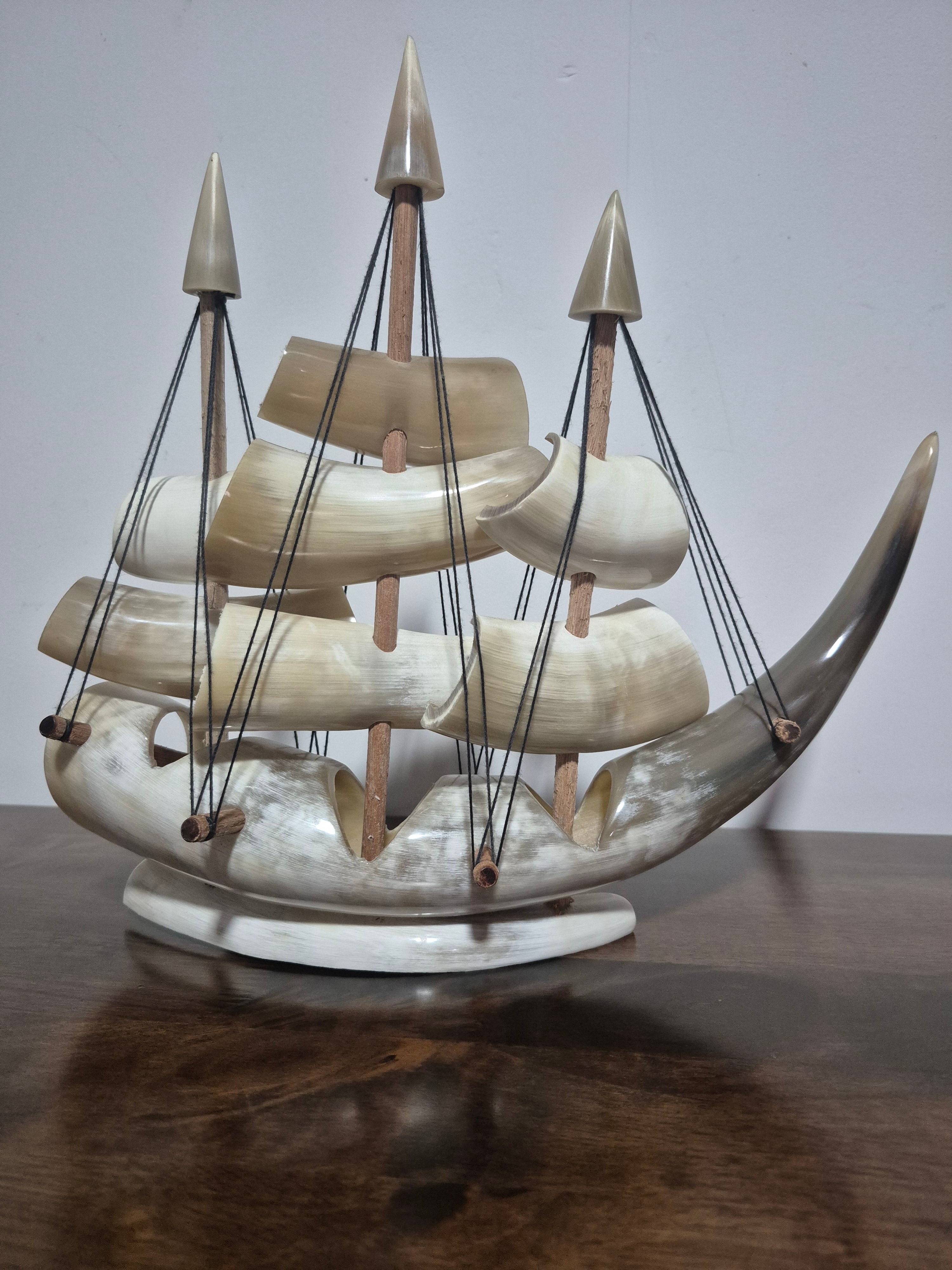 Barco decorativo artesanal 3 Mástiles